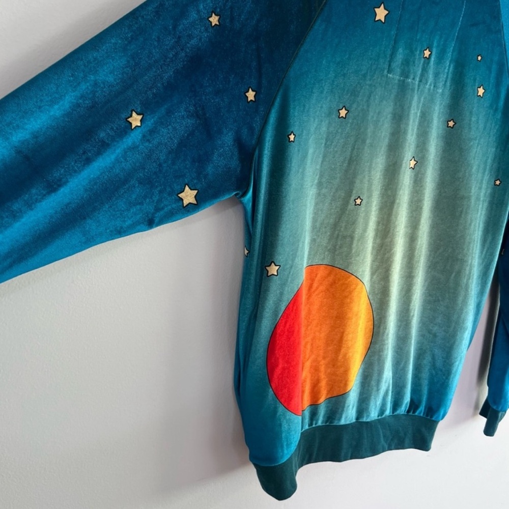 AVIATOR NATION — CELESTIAL SUN GALAXY VELOUR CREW NWT (oversized) - Picture 6 of 10